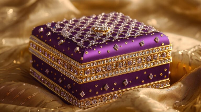Elegant purple jewelry box for women