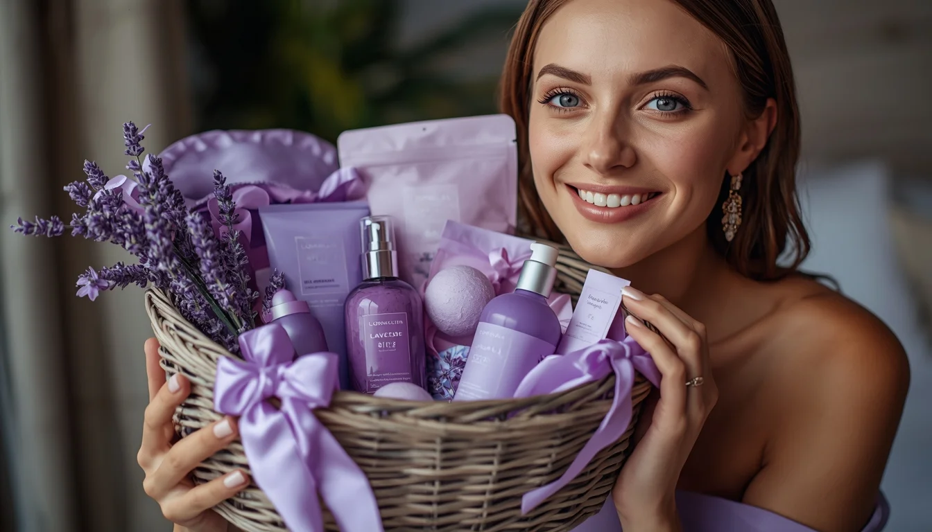 purple gift basket ideas for her