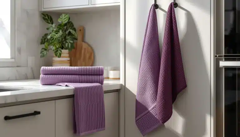 purple kitchen towels